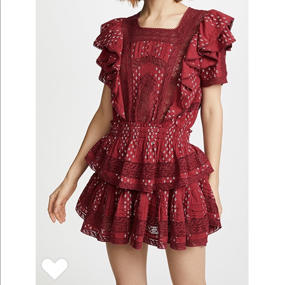 Love Shack Fancy Stellar Dress Red XXS